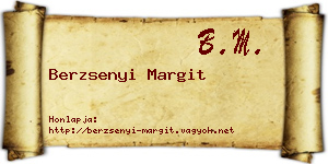Berzsenyi Margit névjegykártya